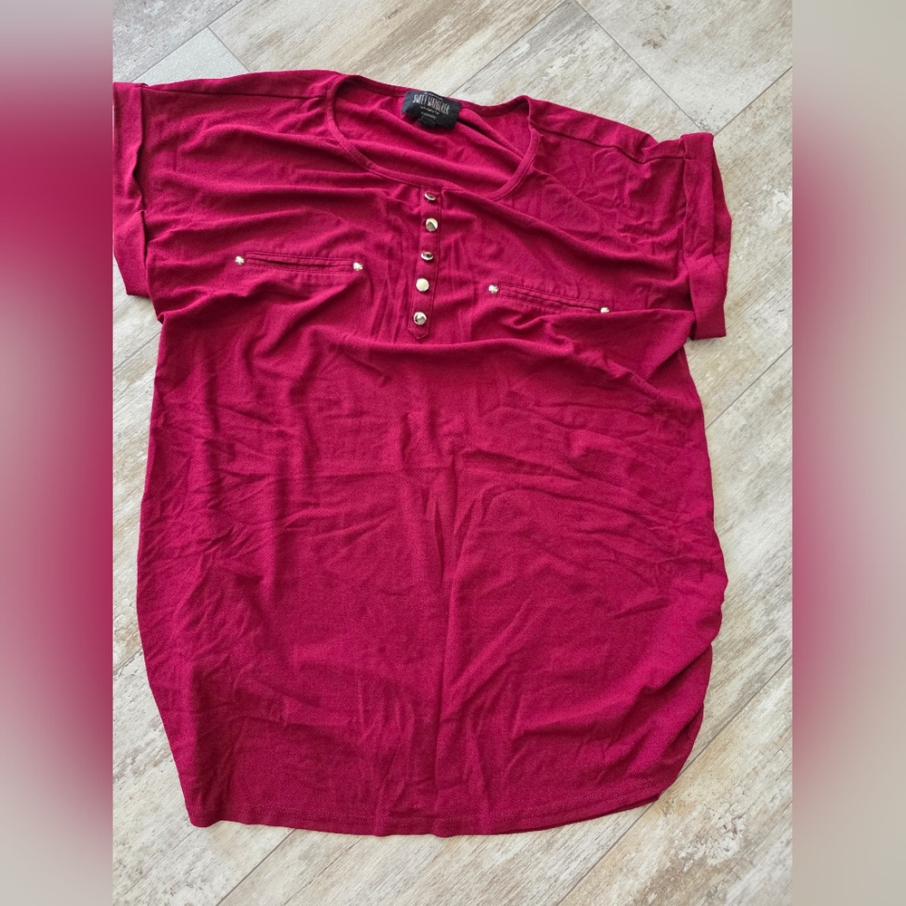 maternity L womans red blouse